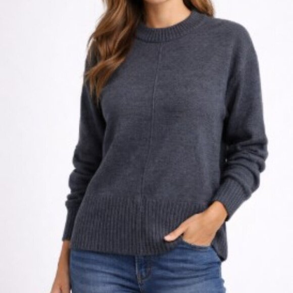 Nordstrom Sweaters - Nordstrom Wool Blend Gray Ribbed Crew Neck Sweater – Size Small